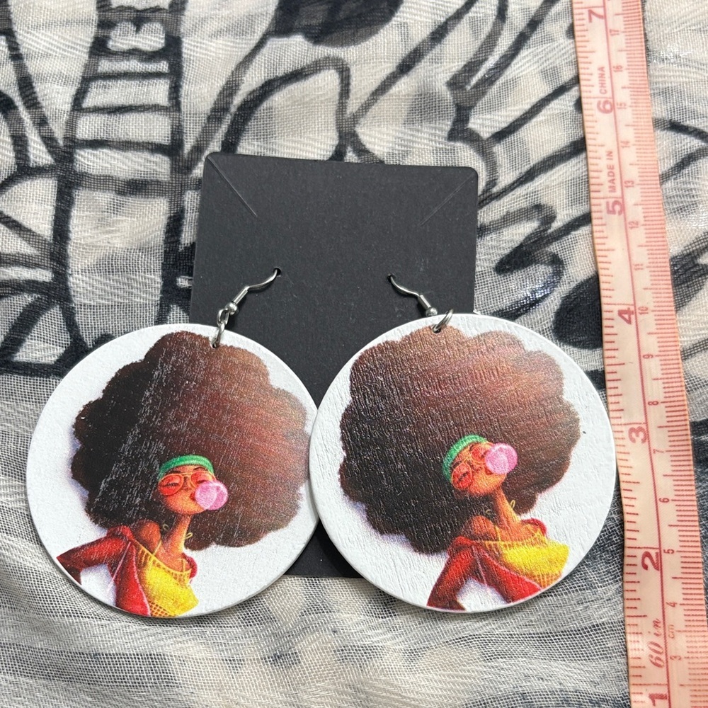 🖤Afro Art Round Earrings🖤